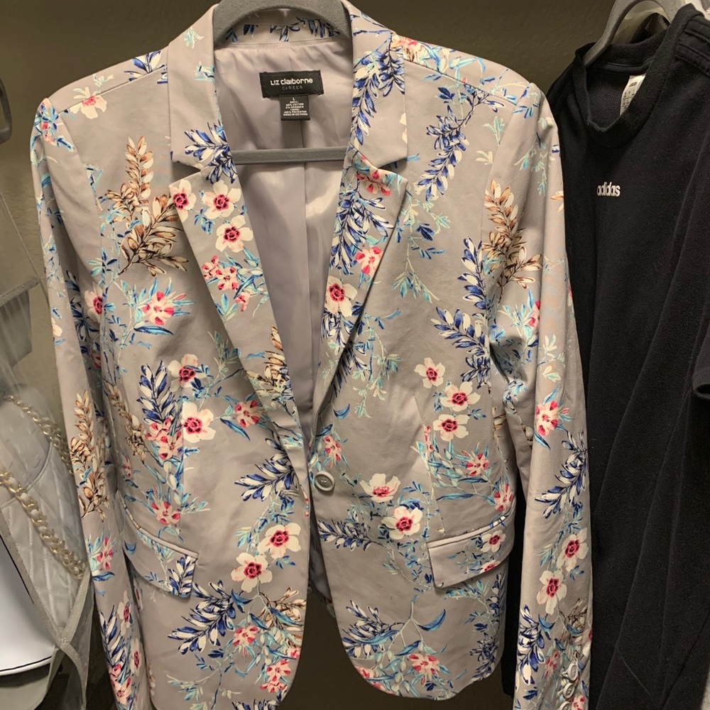 Flower print blazer